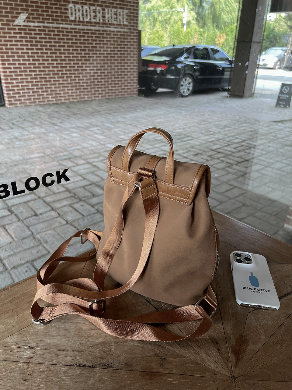 Suede Sheepskin Leather Mini Bucket Bag/Backpack