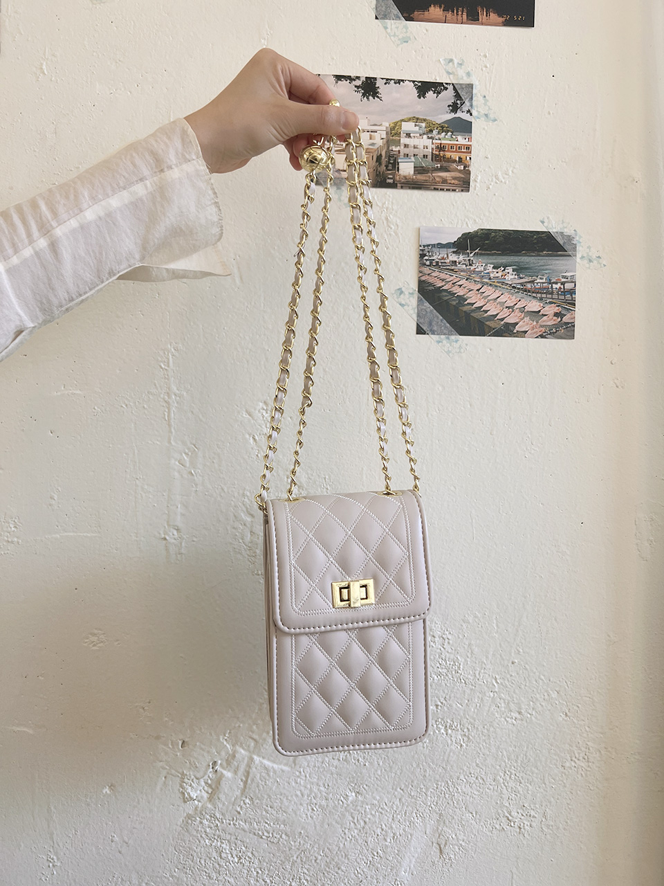 Lotia Quilted Square Chain Mini Shoulder Bag (2 colors)