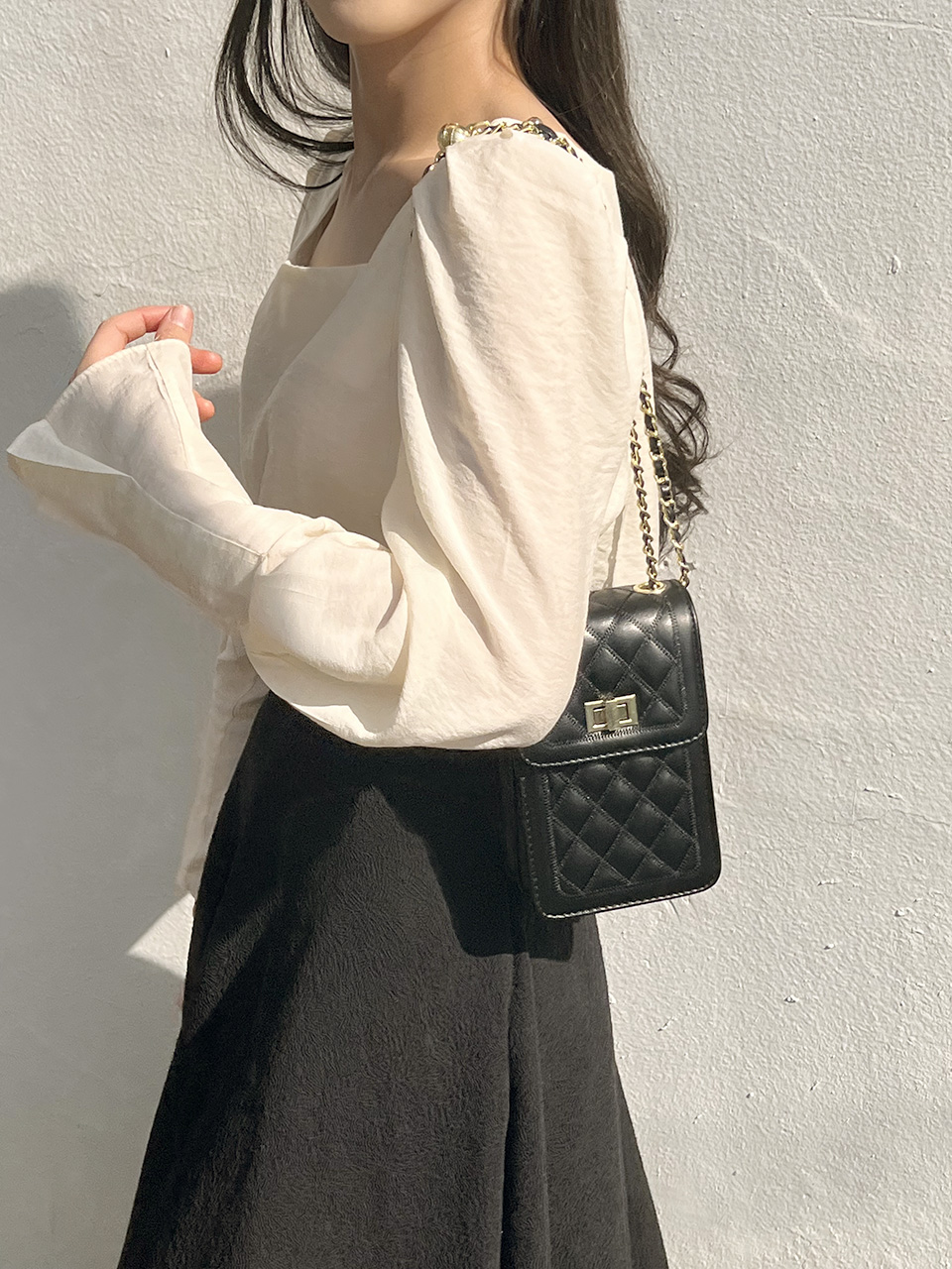 Lotia Quilted Square Chain Mini Shoulder Bag (2 colors)