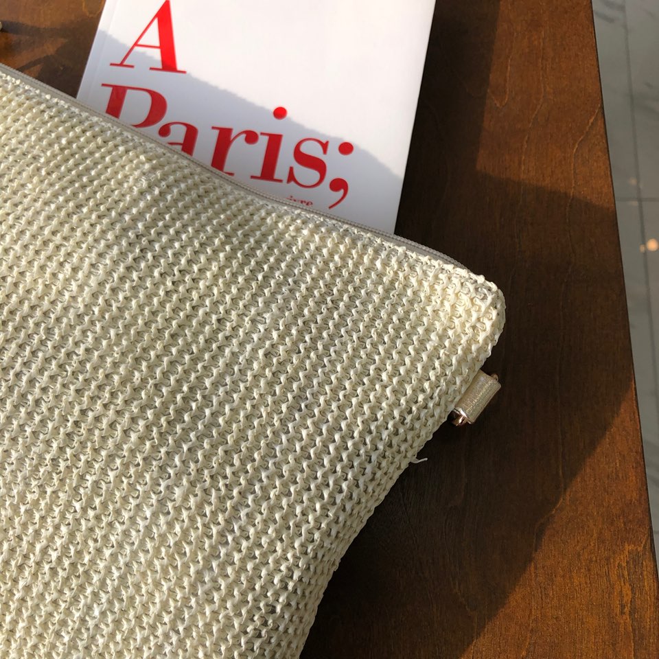 Frappe Rattan Zipper Cross Clutch Bag