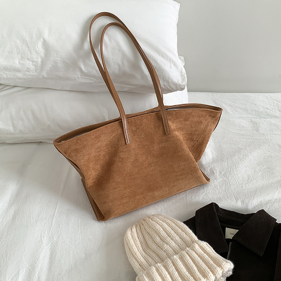 Suede Classic Leather Big Tote Bag/Shoulder Bag