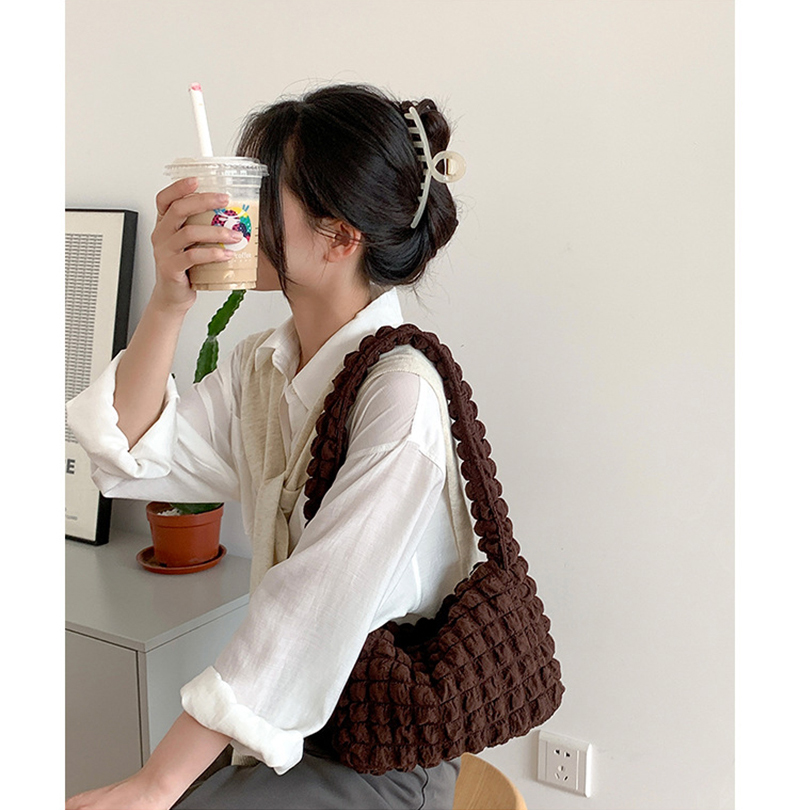 Bubble Shirring Quilted Mini Shoulder Bag