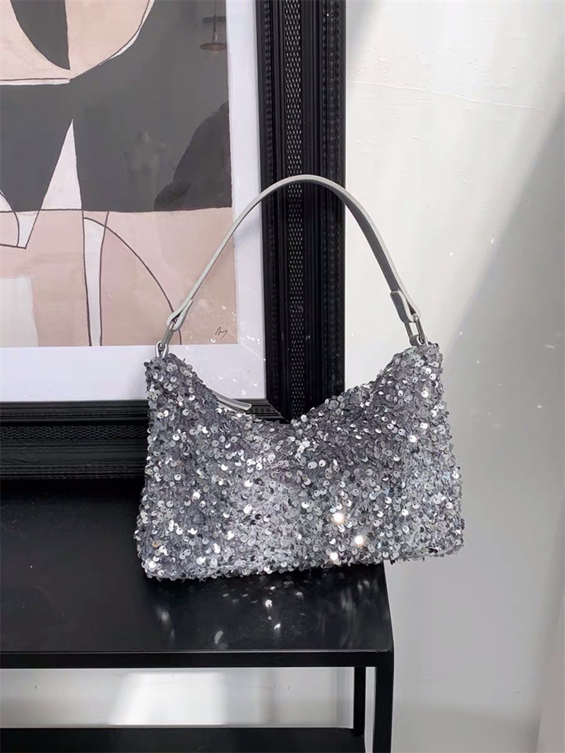 Sequin Zipper Mini Shoulder Bag (3 colors)