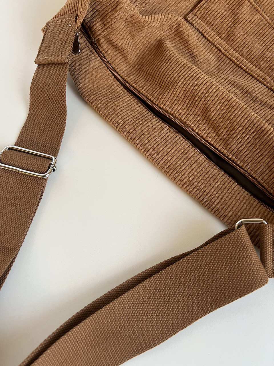 Corduroy Pocket Big Cross Eco Bag (6 colors)