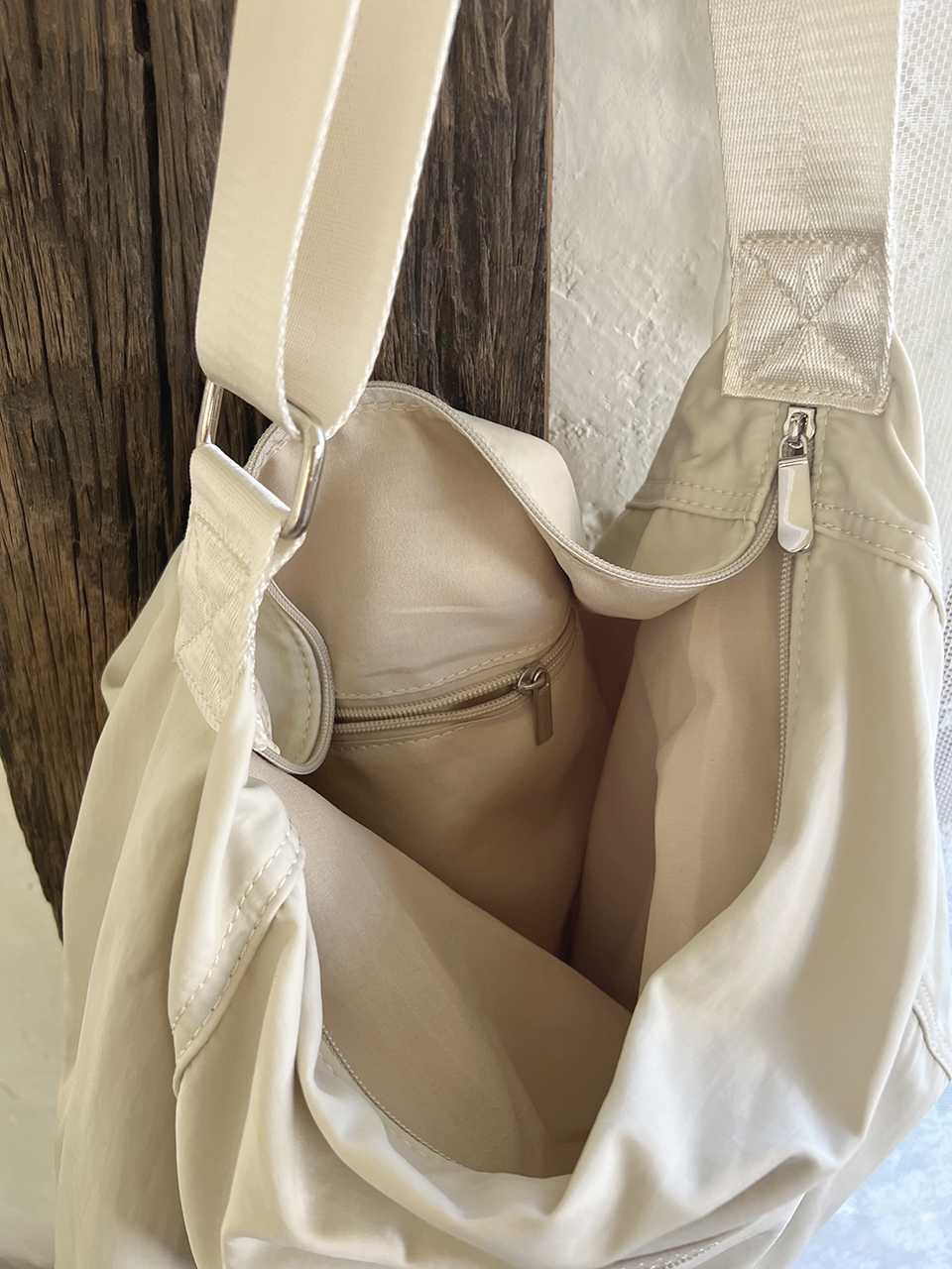 Nylon Zipper Big Cloth Eco Bag (4 colors)
