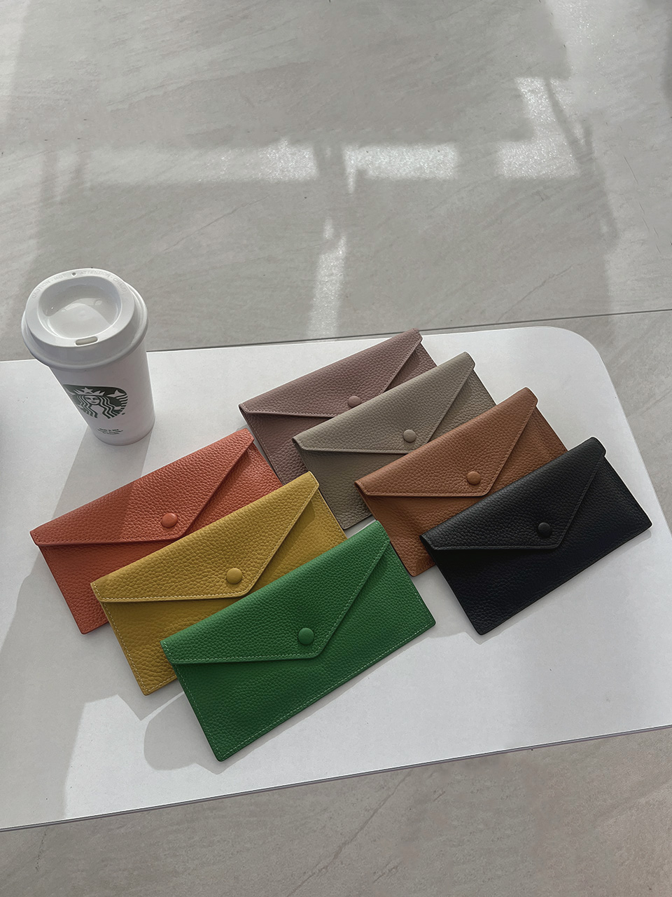 Leather slim card case