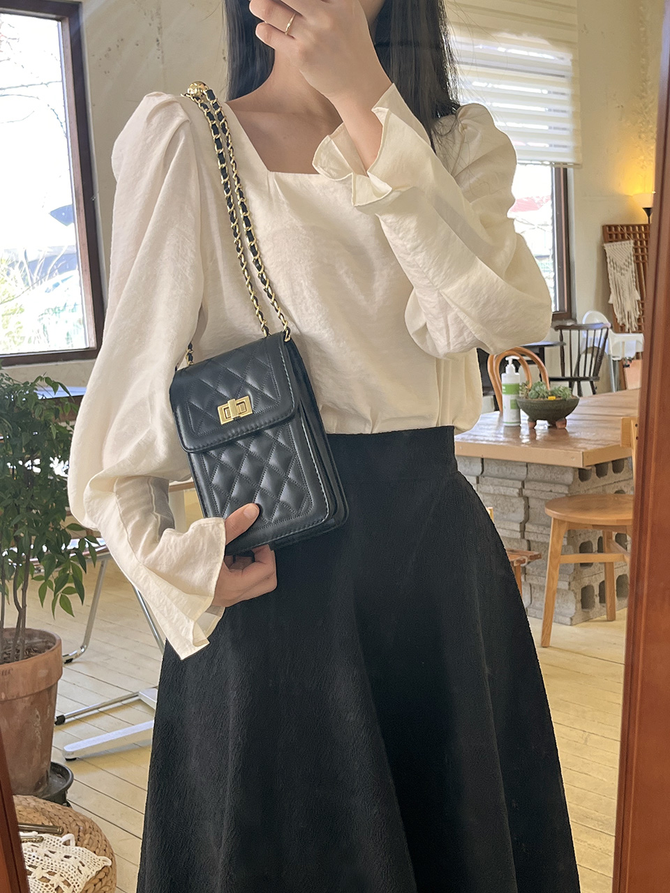 Lotia Quilted Square Chain Mini Shoulder Bag (2 colors)