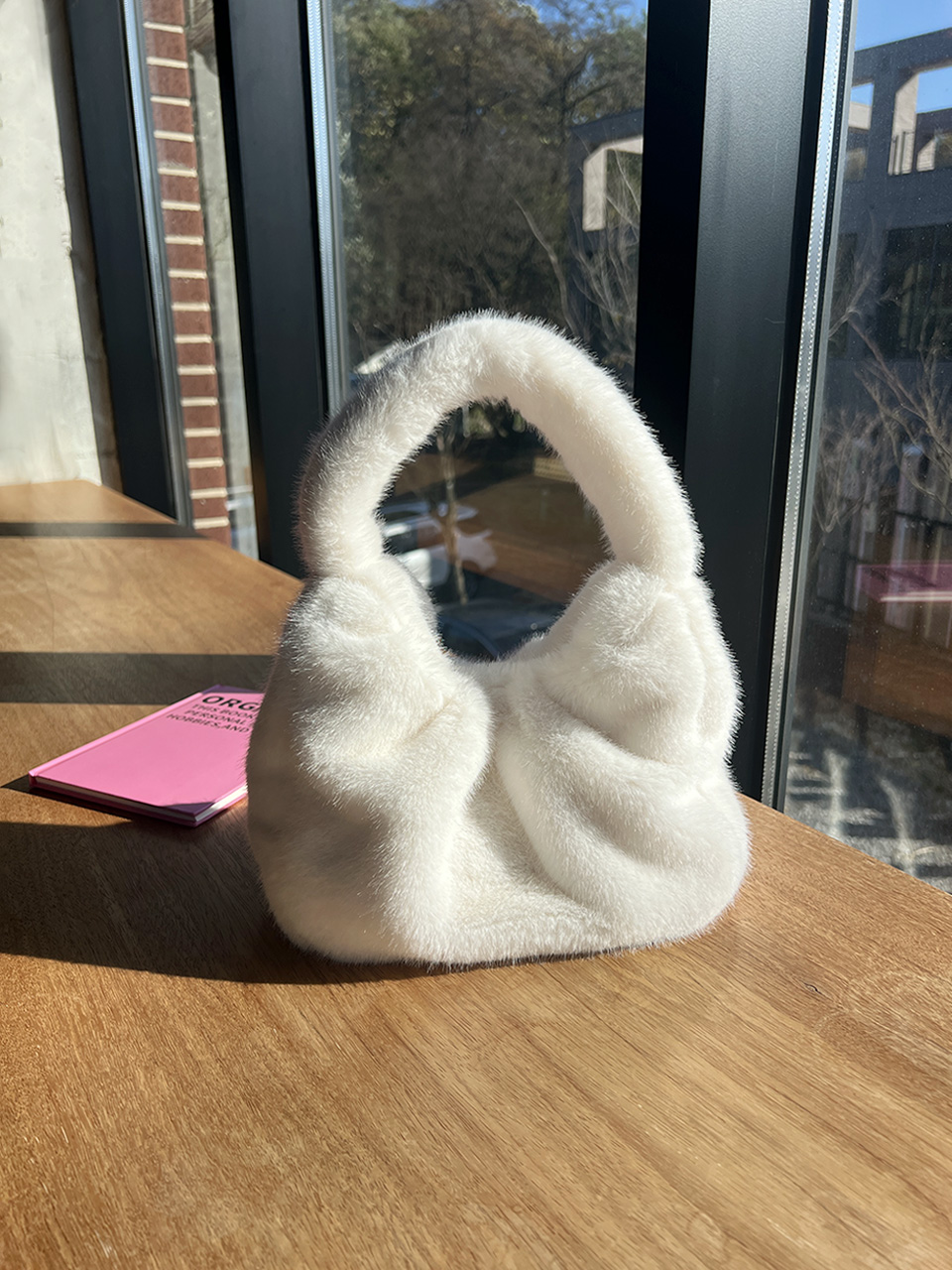 Eldon Shirred Fur Tote Bag