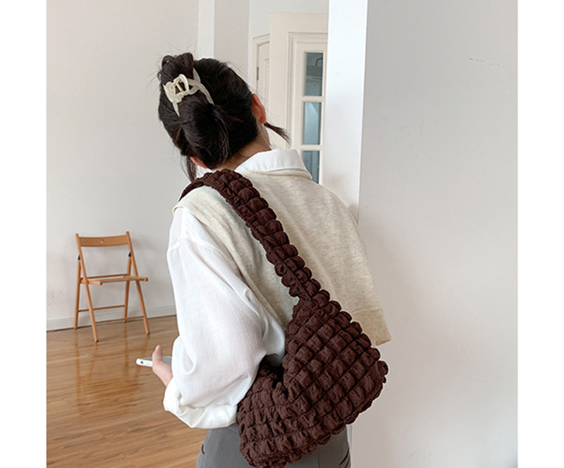 Bubble Shirring Quilted Mini Shoulder Bag