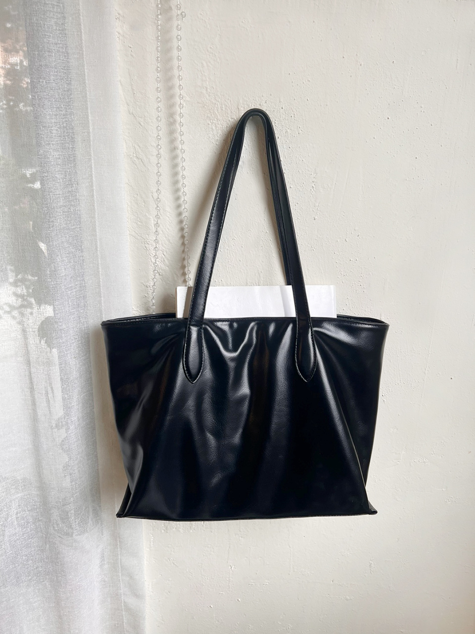 Glossy Square Big Shopper Bag (2 colors)