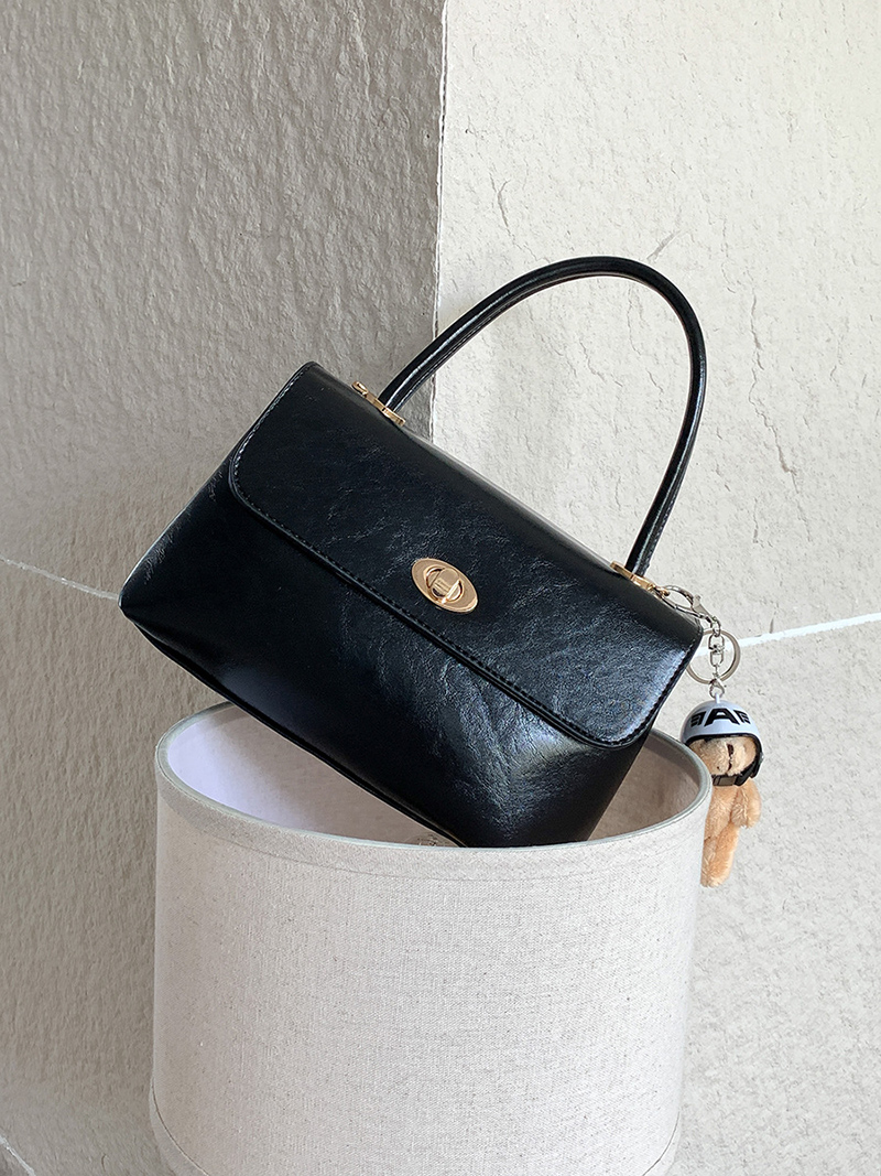 Crack Square Buckle Tote Bag (3 colors)