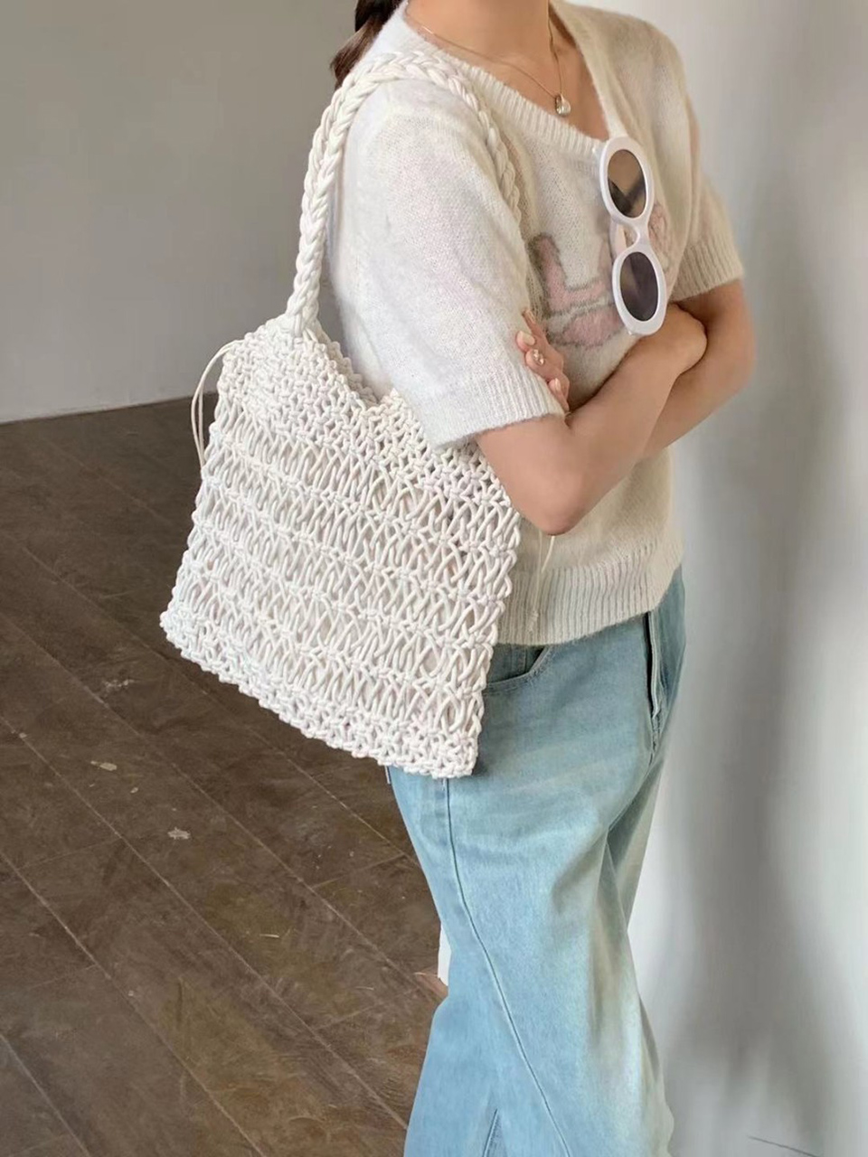 Knitted mesh shoulder bag (5 colors)