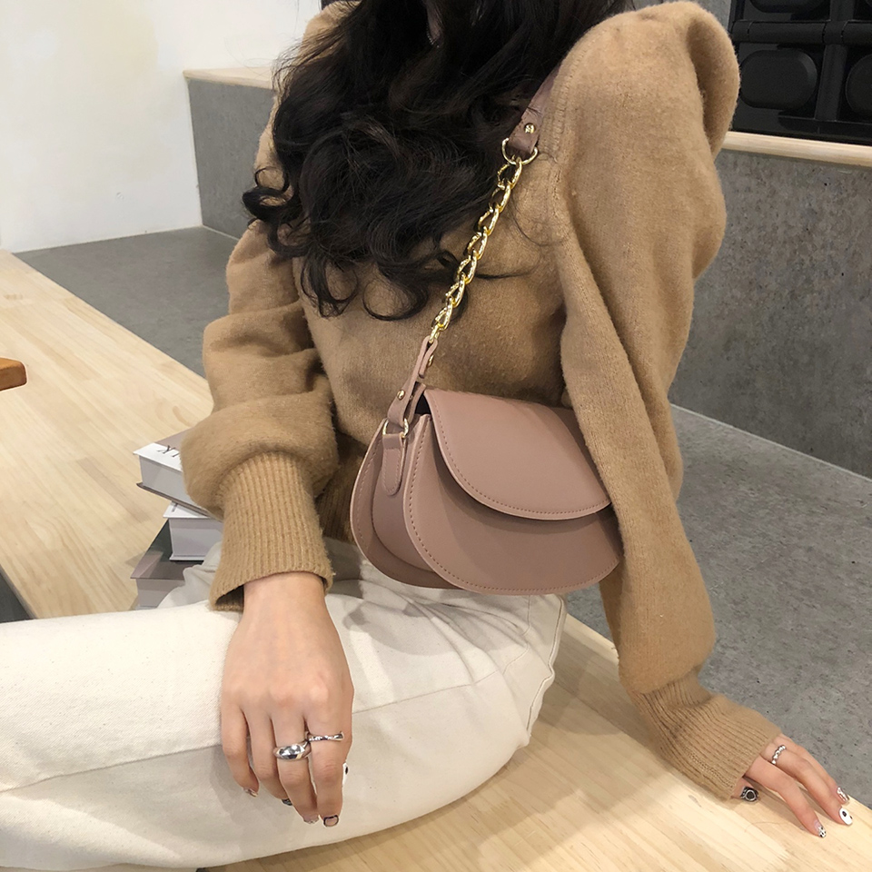Soft chain mini shoulder bag (with cross strap)