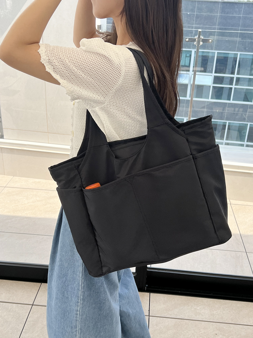 [Waterproof] Zipper Big Shoulder Bag