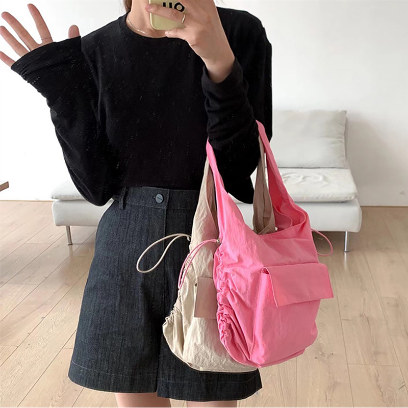 Catherine Pocket Shirring Side String Shoulder Bag