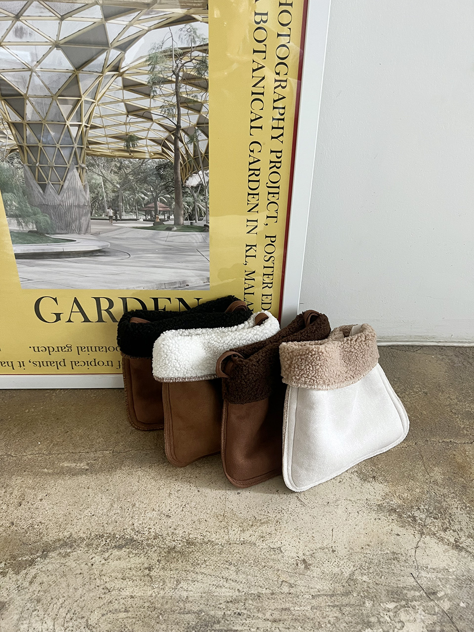 Fluffy fur suede mini bag