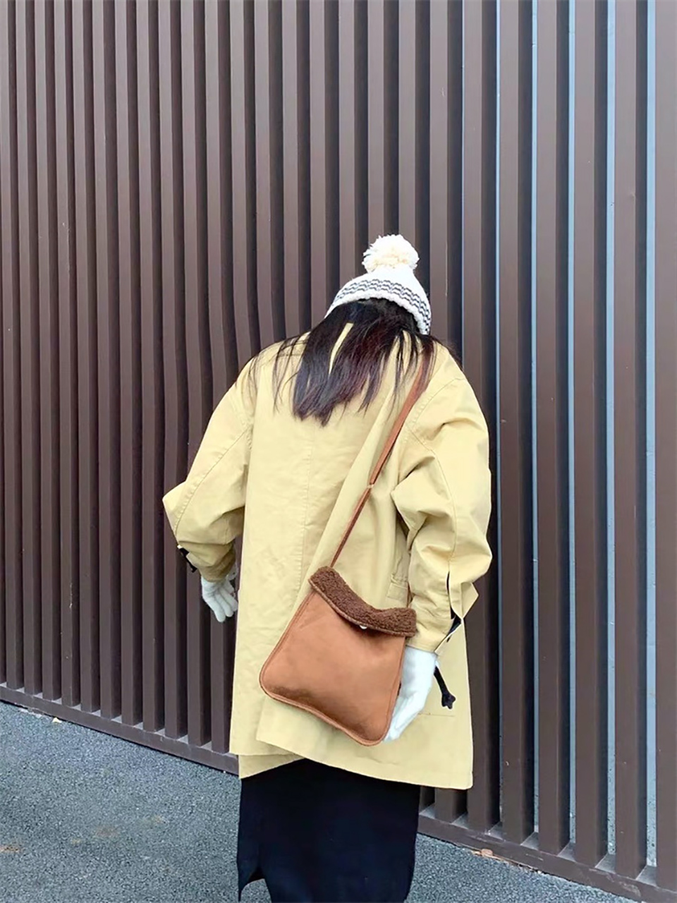 Fluffy fur suede mini bag