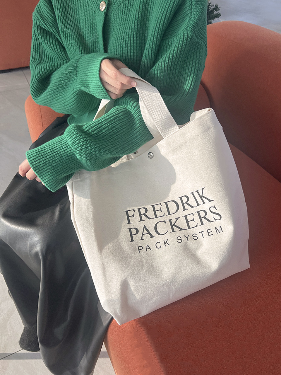 Lettering Big Cross Canvas Bag