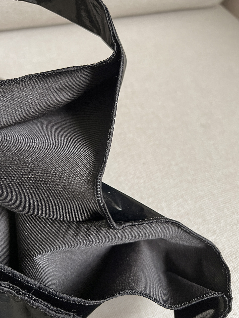 Glossy nylon mini tote bag