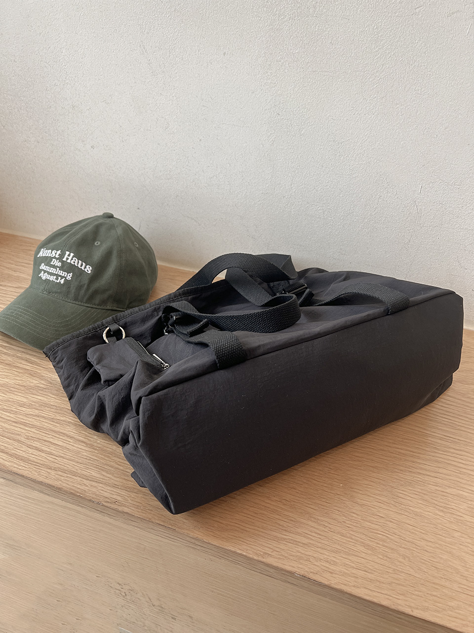 Buckle nylon shoulder bag