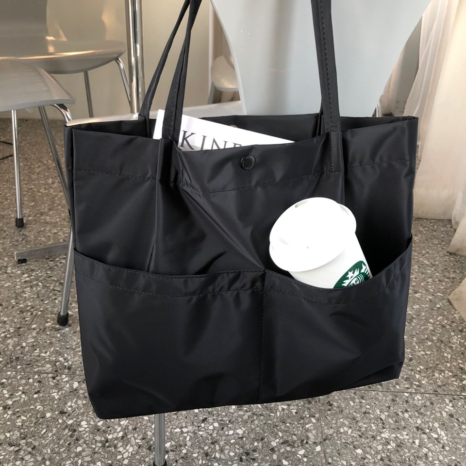 [Waterproof] Twill Two-Pocket Shopper Bag