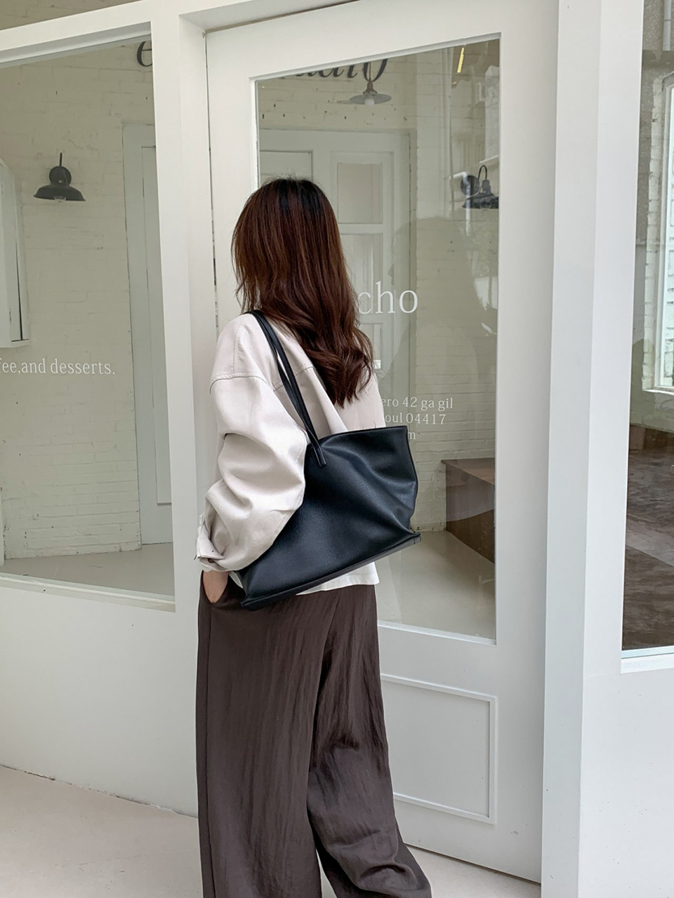 Suede Classic Leather Big Tote Bag/Shoulder Bag