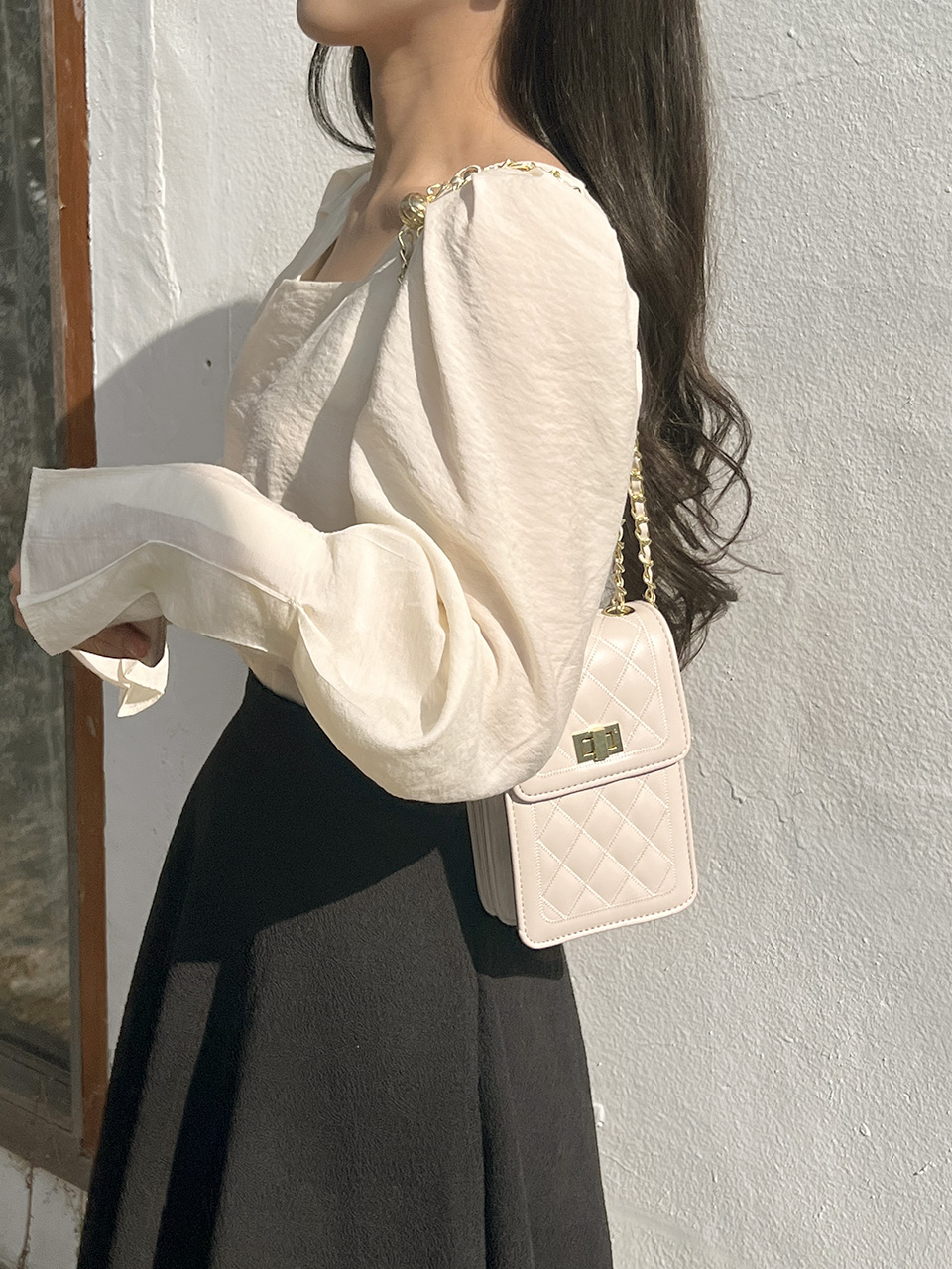 Lotia Quilted Square Chain Mini Shoulder Bag (2 colors)