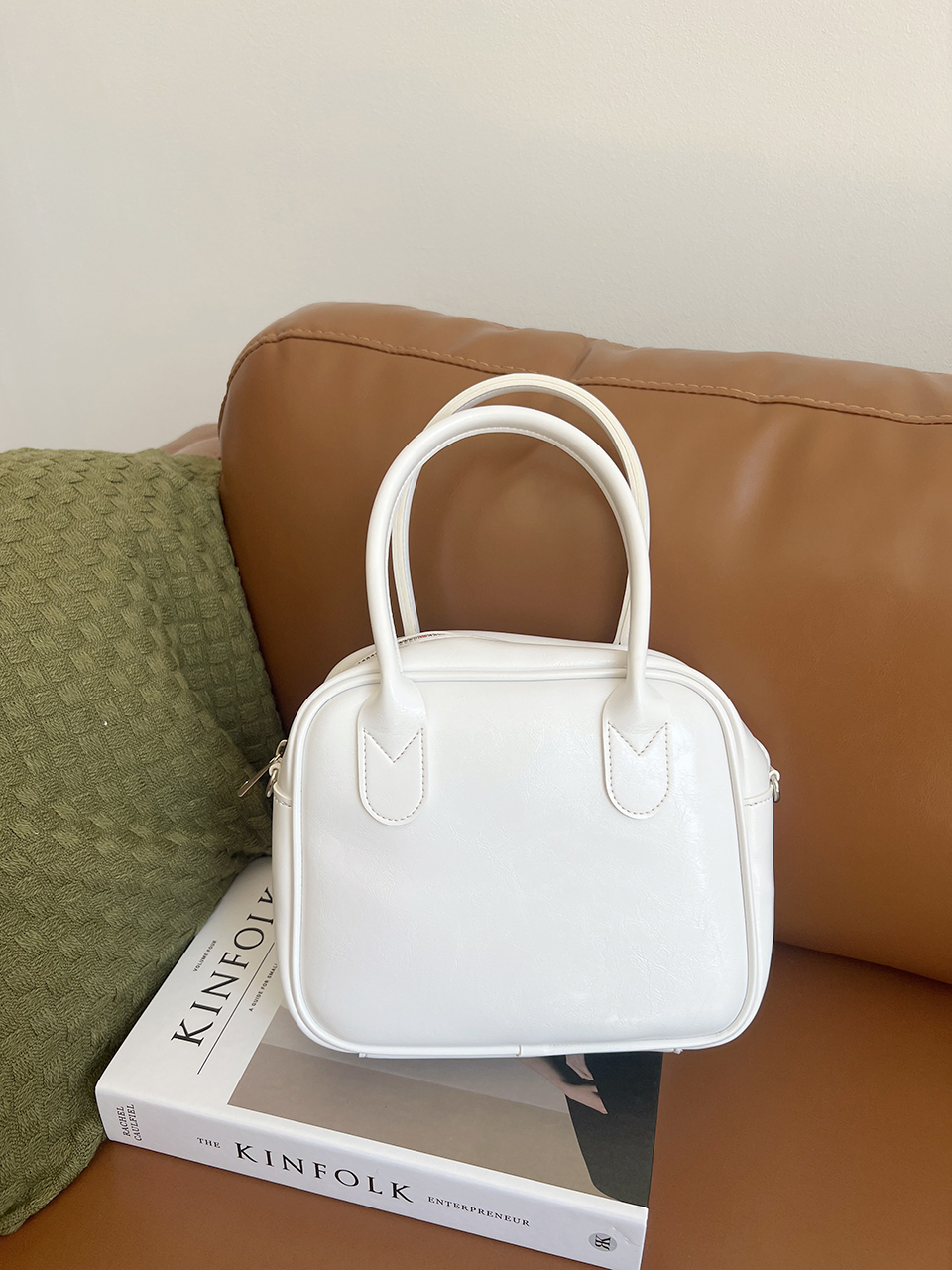 Tammy Square Glossy Silver Mini Tote Bag