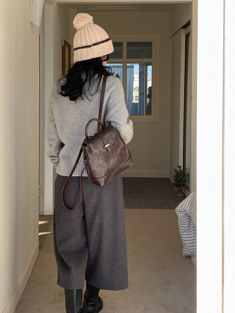 Crack Classic Leather Mini Backpack