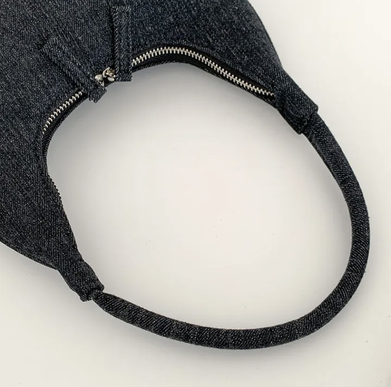 Blooming Round Denim Shoulder Bag