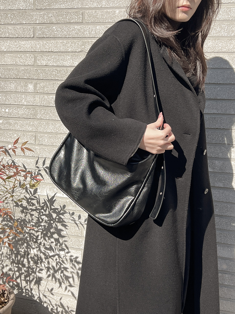 Leather Square Cross Hobo Bag