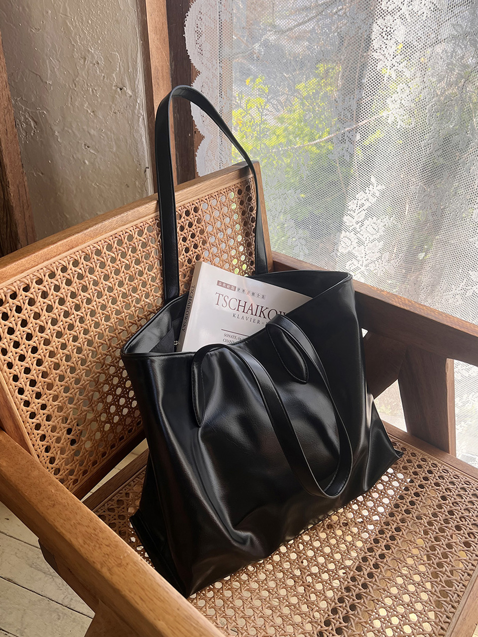 Glossy Square Big Shopper Bag (2 colors)