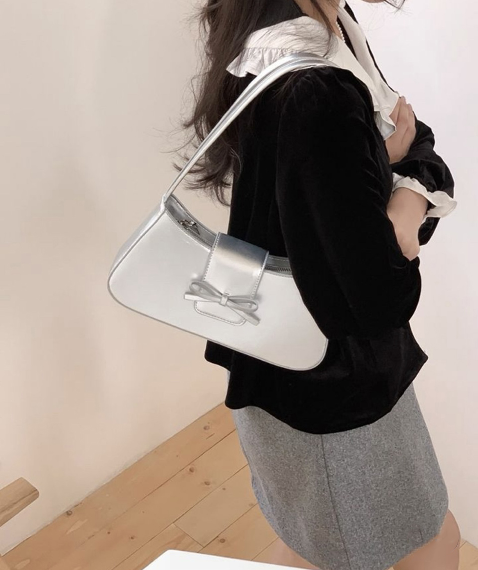 Ballet Core Ribbon Baguette Shoulder Bag