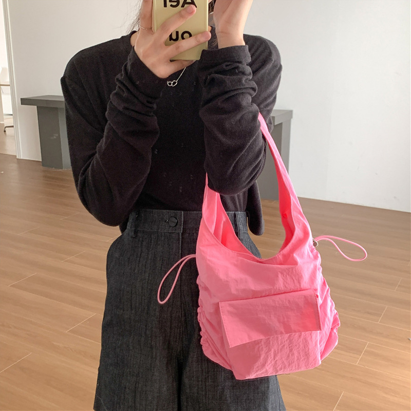 Catherine Pocket Shirring Side String Shoulder Bag