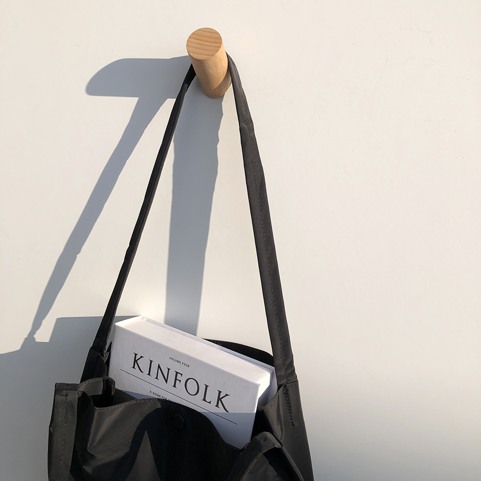 Button 2-pocket plain eco bag