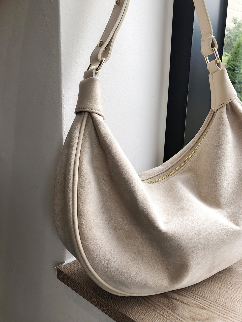 Suede shoulder bag