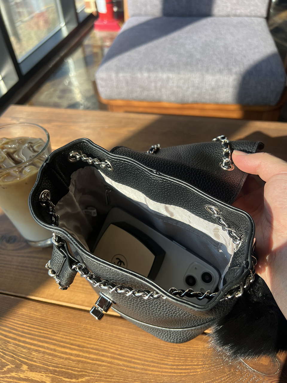 [Fur Keychain Included] Boel Mini Chain Shoulder Bag