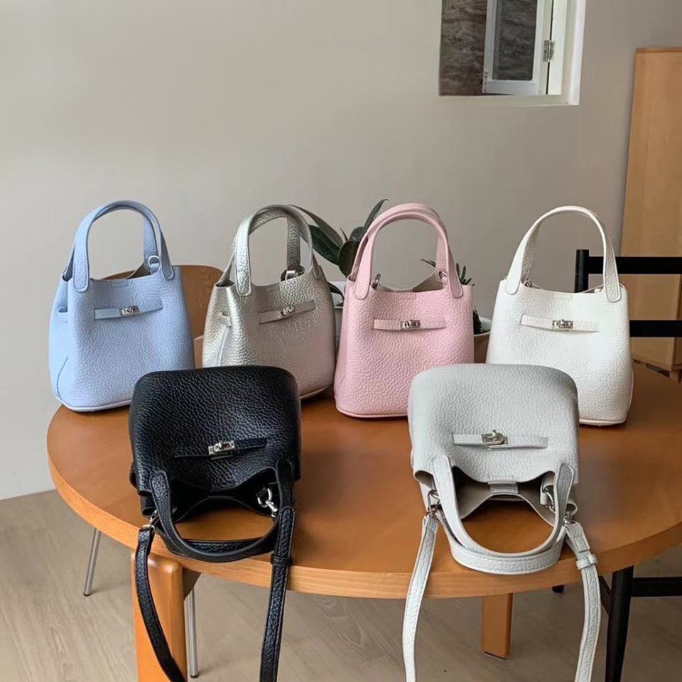 Leather buckle 2-way tote bag (6 colors)