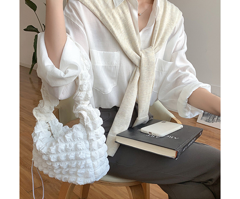 Bubble Shirring Quilted Mini Shoulder Bag