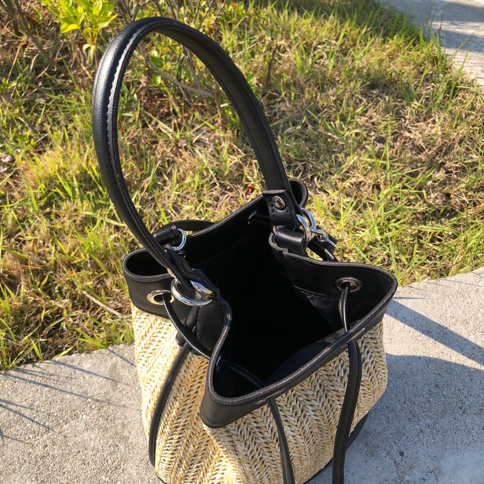 Rattan Mini 2-Way Bucket Bag