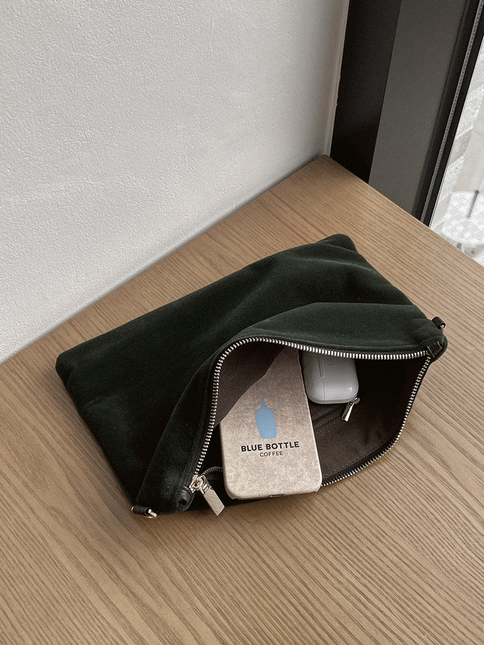 Suede fur pouch