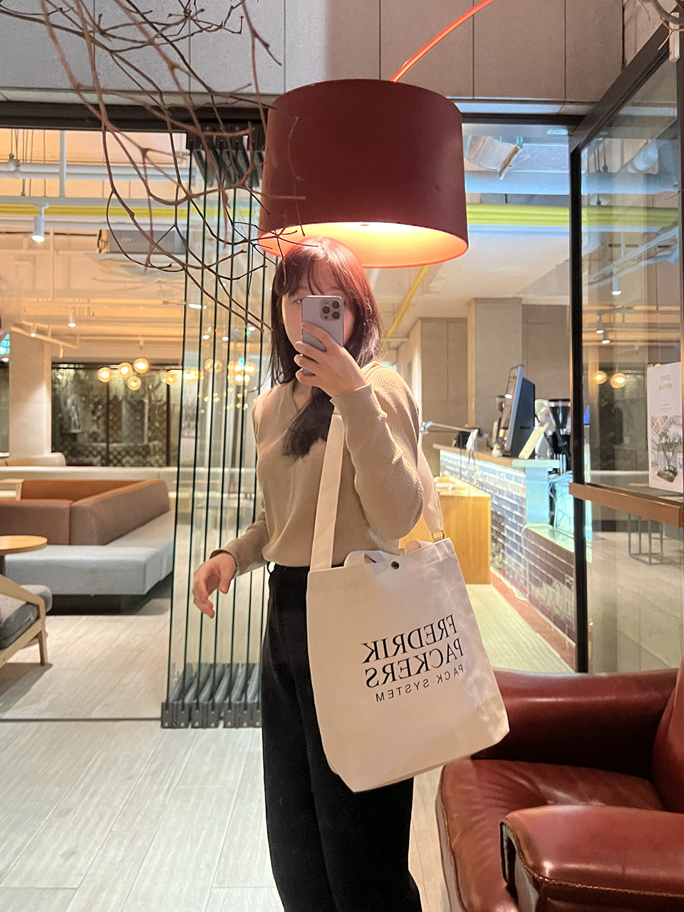 Lettering Big Cross Canvas Bag