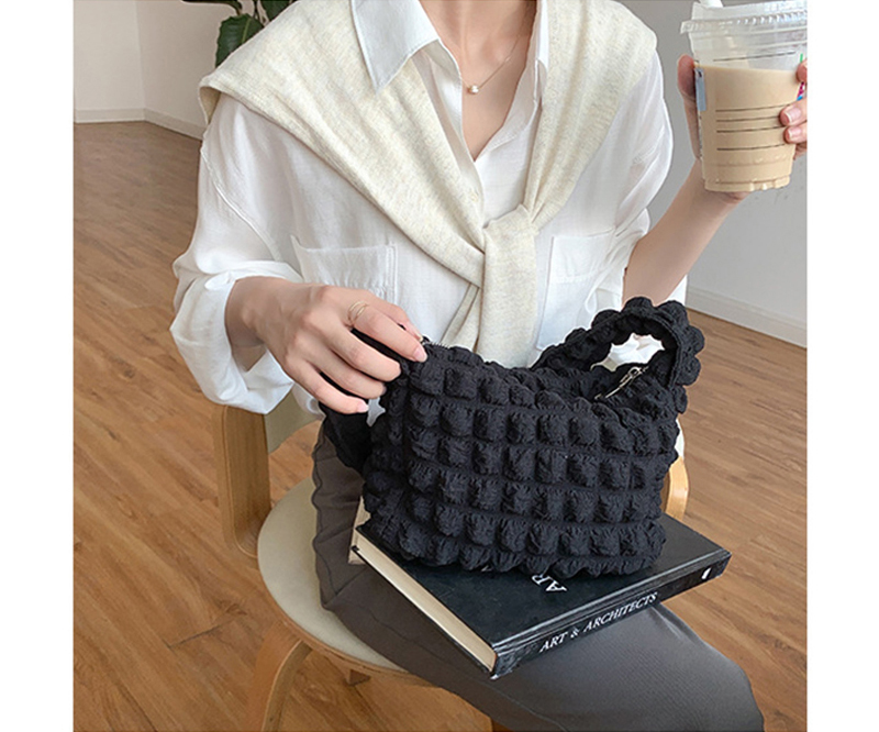 Bubble Shirring Quilted Mini Shoulder Bag