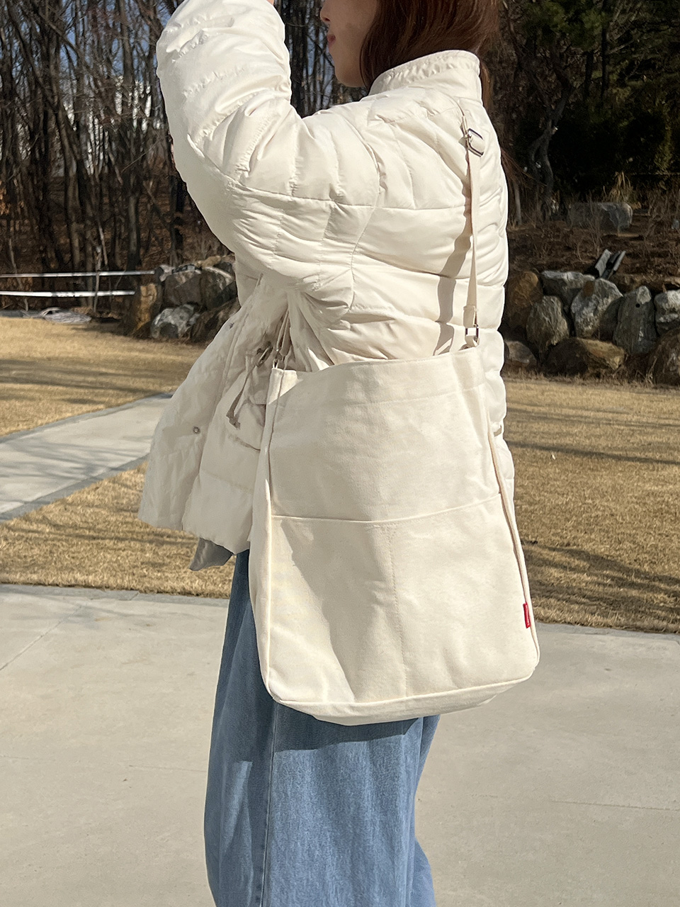 2-Pocket Plain Big Cloth Eco Bag (3 colors)