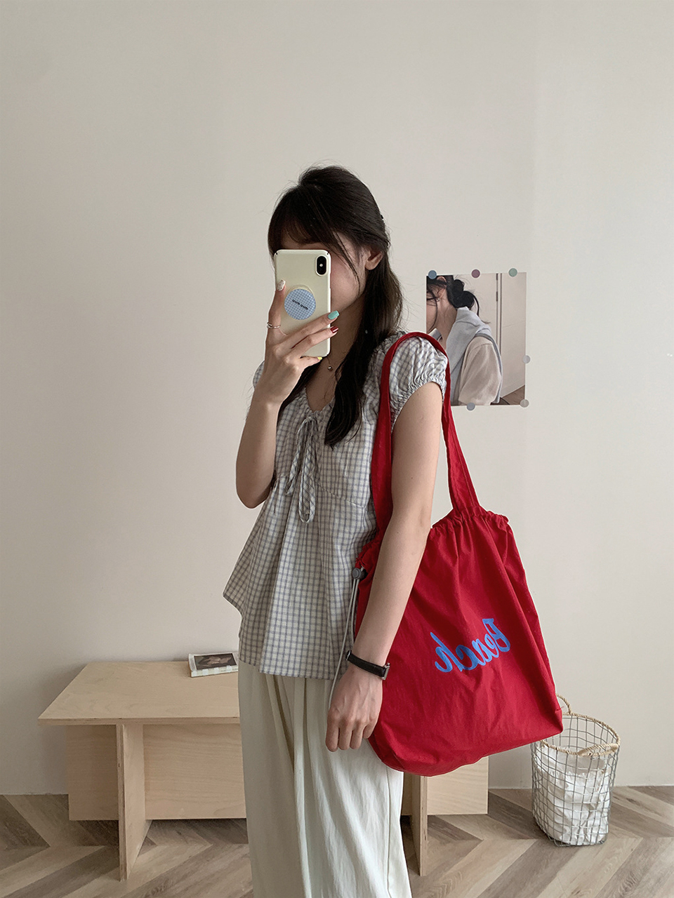 [Nylon] Lettering String Eco Bag (5 colors)