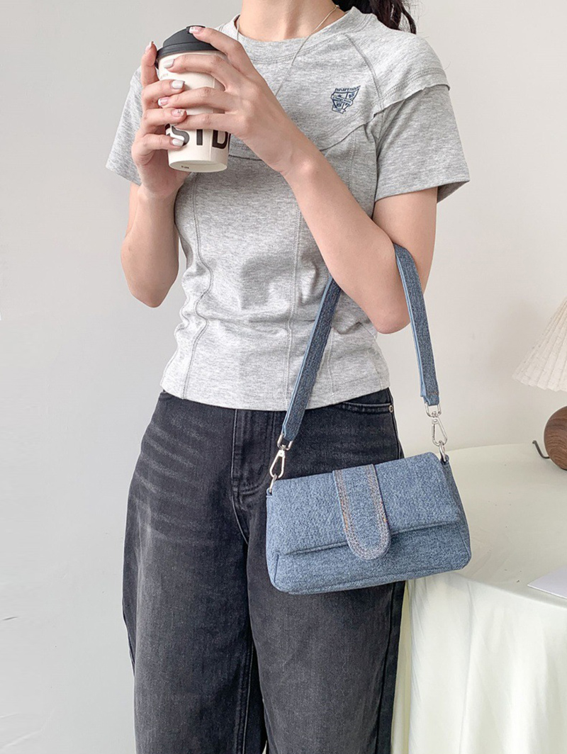 Denim Leather Mini Tote Bag (3 colors)