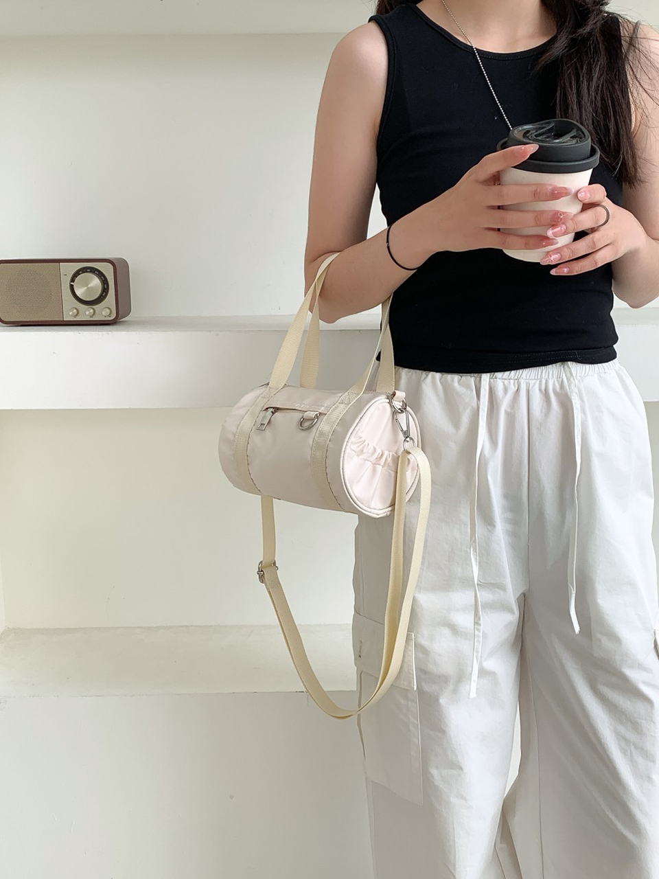 Nylon mini tote bag
