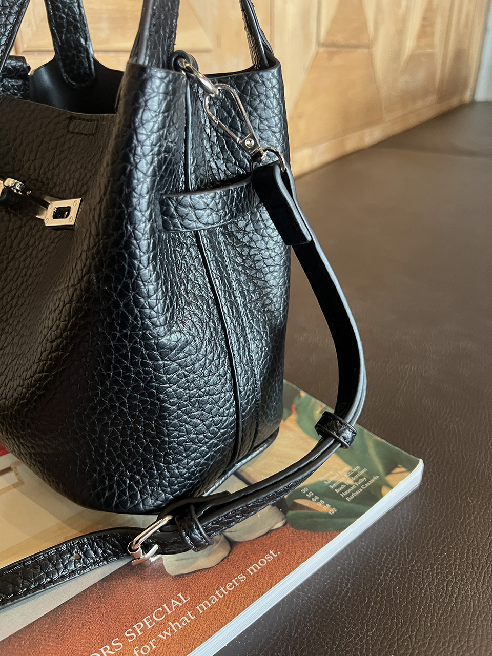 Leather buckle 2-way tote bag (6 colors)