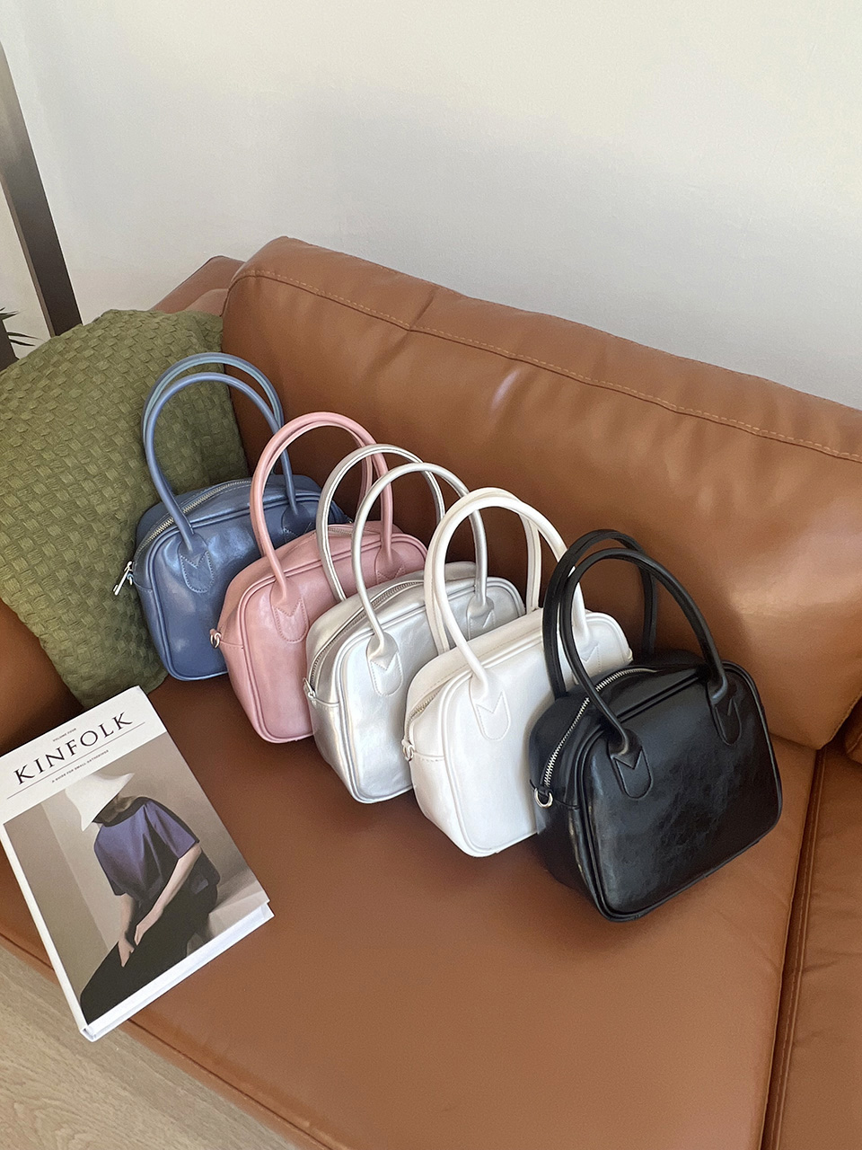 Tammy Square Glossy Silver Mini Tote Bag
