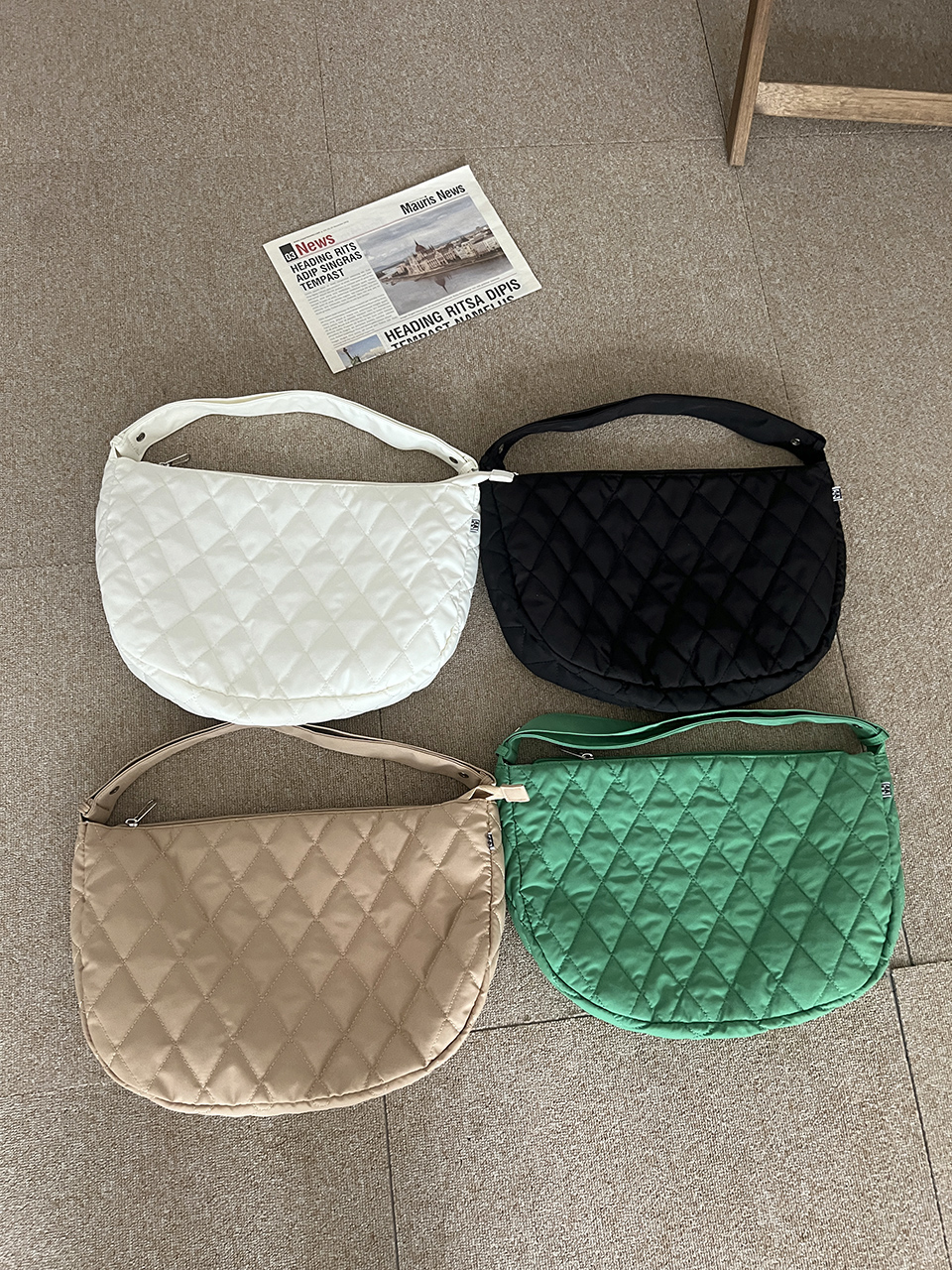 Quilted Down Shoulder Bag (4 colors)